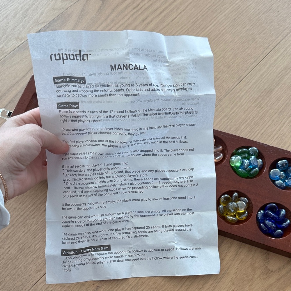 Wooden Mancala Game - Brown - Picture 3 of 4